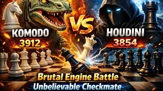 || Komodo (3912) vs Houdini (3854) 🔥 | Brutal Engine Battle | Unbelievable Checkmate || #chess 