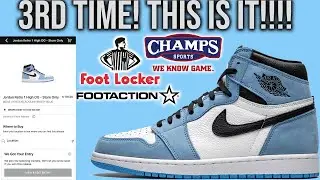 AIR JORDAN 1 UNIVERSITY BLUE UNC ON FOOTLOCKER FLX APP! LAST TIME!
