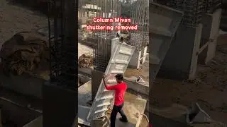 Column Mivan shuttering removed 😱 construction work #shorts #ytshorts #trending #mivanshuttering