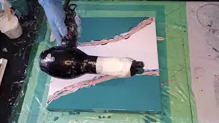 (97) AQUA DUTCH POUR BEGINNER SPLIT COLOR ACRYLIC PAINTING TECHNIQUE NEW DEMO ON  WOOD CANVAS