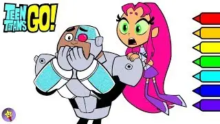 Teen Titans Go! Coloring Book Starfire and Cyborg Coloring Page Teen Titans Go!