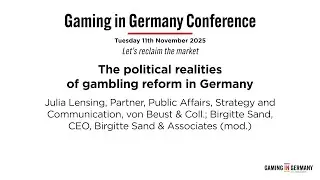 GIG Conference 2025 -  Julia Lensing; The political realities of gambling reform in Germany