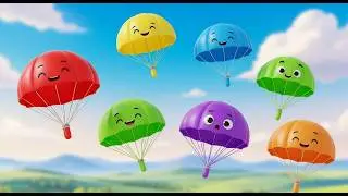 Six Little Toy Parachutes Float Float Float | Sky Counting Song & Nursery Rhymes