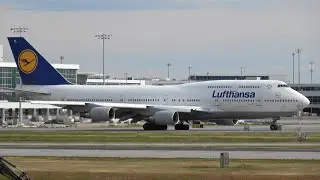 Lufthansa Boeing 747 taxi and takeoff from YVR