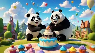 Three Sleepy Pandas Dream of Cake | Sweet Counting Song for Kids | Cute Panda Nursery Rhyme