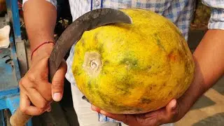 Fruit Ninja of Papaya Cutting Skills | Amazing Fruits Cutting Skills  of Indian Street Food Vendor