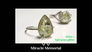 Glass (no-resin) cremation jewelry rings & necklaces with human or pet ashes from Miracle Memorial