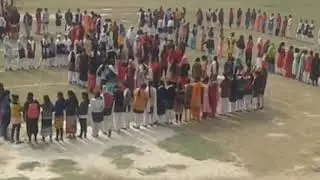 Practice of Human Chain at Bahera High School field