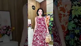 VÁY ĐŨI TƠ IN HOẠ TIẾT V745 NOKA |Đặt hàng ☎️035.272.4567