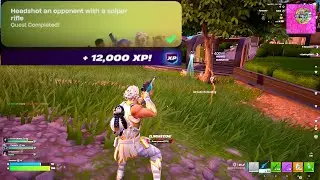 Headshot an opponent with a sniper rifle Fortnite