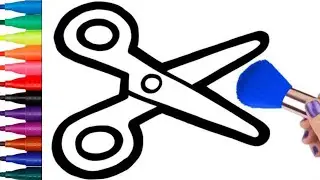 How to draw a Scissors ✨ for kids || Scissors Easy draw tutorial 💫🎉