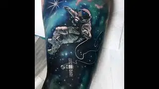 Galaxy sleeve tattoo design  #tattooart #levgen #originalart #reels #colortattoo #realismtattoo #fyp