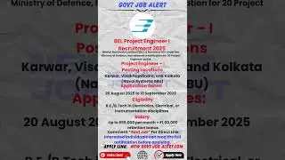 BEL PSU under the Ministry of Defence, has released a notification for 20 Project Engineer I posts.