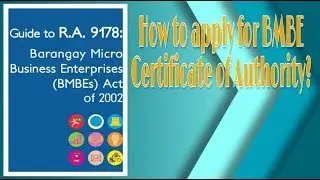 How to apply for a BMBE Certificate of Authority?