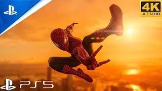 Tobey Maguire webbed suit 4k HDR graphics Spiderman 2 Ps5 slim gameplay