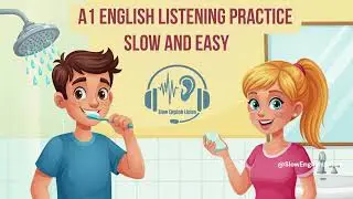 A1 English Listening Practice | Taking a Shower and Brushing Teeth | Slow and Easy.