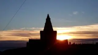 Autumn Setting Sun Old Kirk St Monans East Neuk Of FIfe Scotland