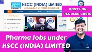 Pharma Jobs under HSCC (INDIA) LIMITED&nbsp;subsidiary of NBCC (India) REGULAR Post || Pharmacy Jobs 2024