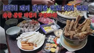 [EP.1] 대만에서 돼지 갈비탕 먹고! 훠궈 먹고!  비행기 구경 / songshan airport Aircraft Viewing Alley / KOR, TWN, ENG SUB
