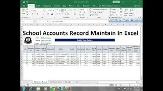 #252 How Make School Accounting Record Maintain Sheet in Excel Hindi