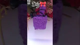 Easy crochet mini bag 🛍️//how to create a bag#crochet #viral #tranding shorts#handmade