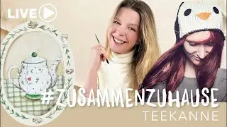 ❤️ Livestream #zusammenzuhause mit Steffi - Teekannen in Aquarell