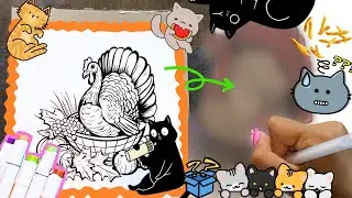 Coloring a Turkey 🦃 | Cute & Cozy Coloring Video #coloring 🎨 #asmrcoloring #ohuhumarkers #autumn
