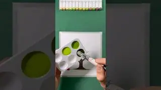 How to Paint a Realistic Tree using a Round Brush! 🌳✨ Easy Art Idea! 💡