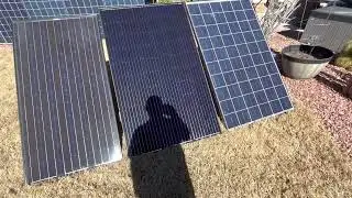 DIY solar panel for home. Excellent output 3 different used solar panels, 190, 250 & 330 watts