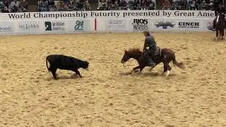 Cade Shepard and Chexy Louella 2018 NCHA NP Futurity Champions 3rd cow