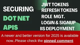 JWT tokens, Refresh tokens and role management in dot net core API | Signup & login in dot net apis