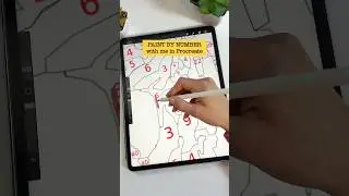 Paint by number with me in Procreate on iPad #digitalart #paintbynumber #coloring