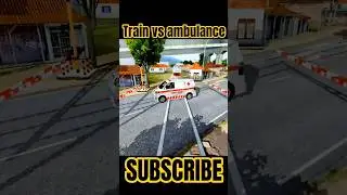 TRAIN V'S AMBULANCE #shortsking #tata #nexon #bussidmod #trafficjam  #offroad #bussid #overtake