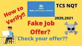 TCS NQT Fake Job Offer || Beware || Validate your offer