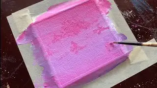 How to Paint Pink Sky Landscape | Daily Challenge #214 | Acrylic Painting Demonstration | ASMR