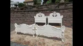 Shabby Chic Vintage Hand Painted Twin Beds