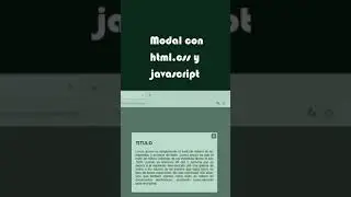 Crea un modal desde cero con html, css y javascript