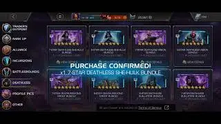 Deathless shehulk all pieces. To get deathless Thanos she will open last path.