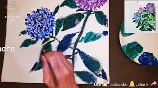 Tote bag with Hydrangea , Chinese Painting , Lingnan School , Art Museum, 繡球花畫法, 嶺南畫派, 藝趣