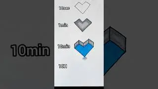 How to draw 3D heart illusion 🤯 #shorts #3d #illusion #drawing