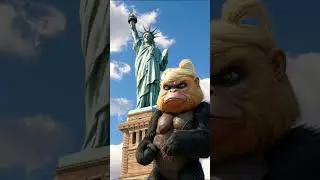 AI Fusion: King Kong and  Donald Trump kissing scene. #animalfusion #foryou #donaldtrump #kingkong