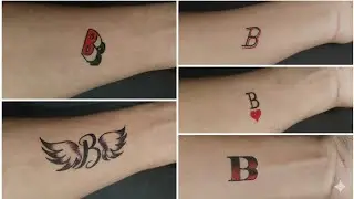 Top B Letter Tattoo Designs for Wrist | Minimal & Cute B  with Heart & Wings | Trending Tattoo Ideas