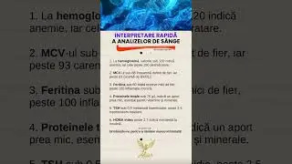 Interpretare rapidă a analizelor de s&acirc;nge 🩸
