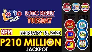 9PM FEBRUARY 18, 2020 LOTTO RESULT | PCSO | TUESDAY