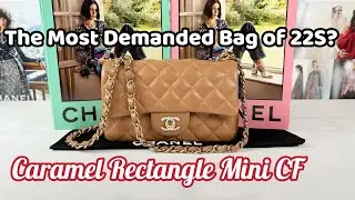 The Most Demanded Bag of 22S ? Caramel Rectangle Mini Classic Flap with Champagne Hardware.