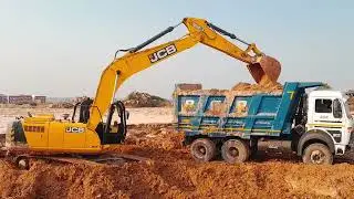 super fast new JCB NXT 225 excavator  poclain machine | working in Loading | tataTruck 2518 working