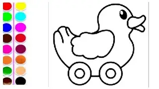 How to draw toy Duck for kids||drawing, colouring and painting for children||toddlers drawing.