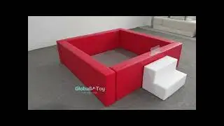 Globalltoy Red Soft Play Ball Pit w/ Steps | PU Foam Toddler Playpen for Daycare & Preschool