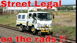 TRANSNET Freight Rail Inspection Trolley: Street legal vehicle on rail