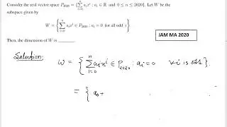 IIT Jam 2020 ||  Linear Algebra Solution.